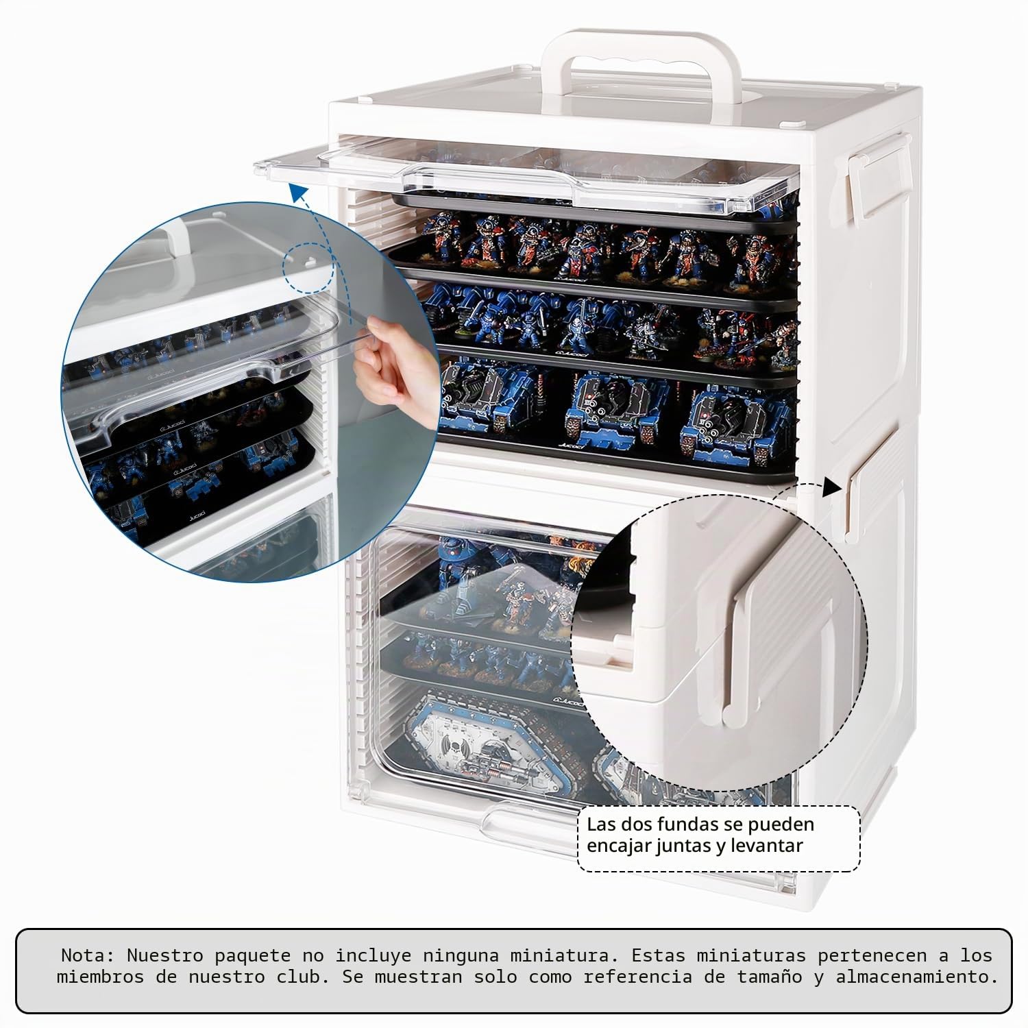 Jucoci Miniatures - Caja de almacenamiento en miniatura, estuche de transporte (juego de 2 piezas)