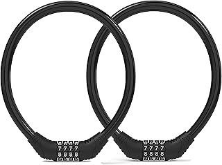 Bicycle Lock Cable Lock Security Level Very High with 4-Digit Combination Lock Bicycle Mount Bicycle Lock Numbers for Bicycle Tricycle Scooter Bicycle Lock Children Colourful