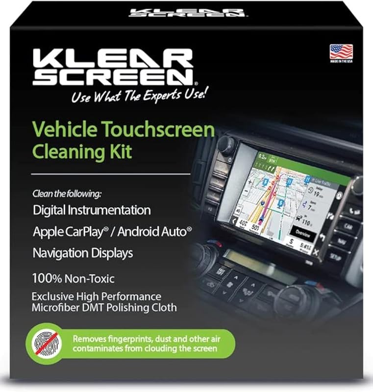 KS-2NAV - Car Nav Screen Cleaner, 2 Cloths - 2 oz | Microfiber DMT, Alcohol And Ammonia Free, Unscented, Approx 300 Cleanings, GPS And Infotainment Displays, 100 g