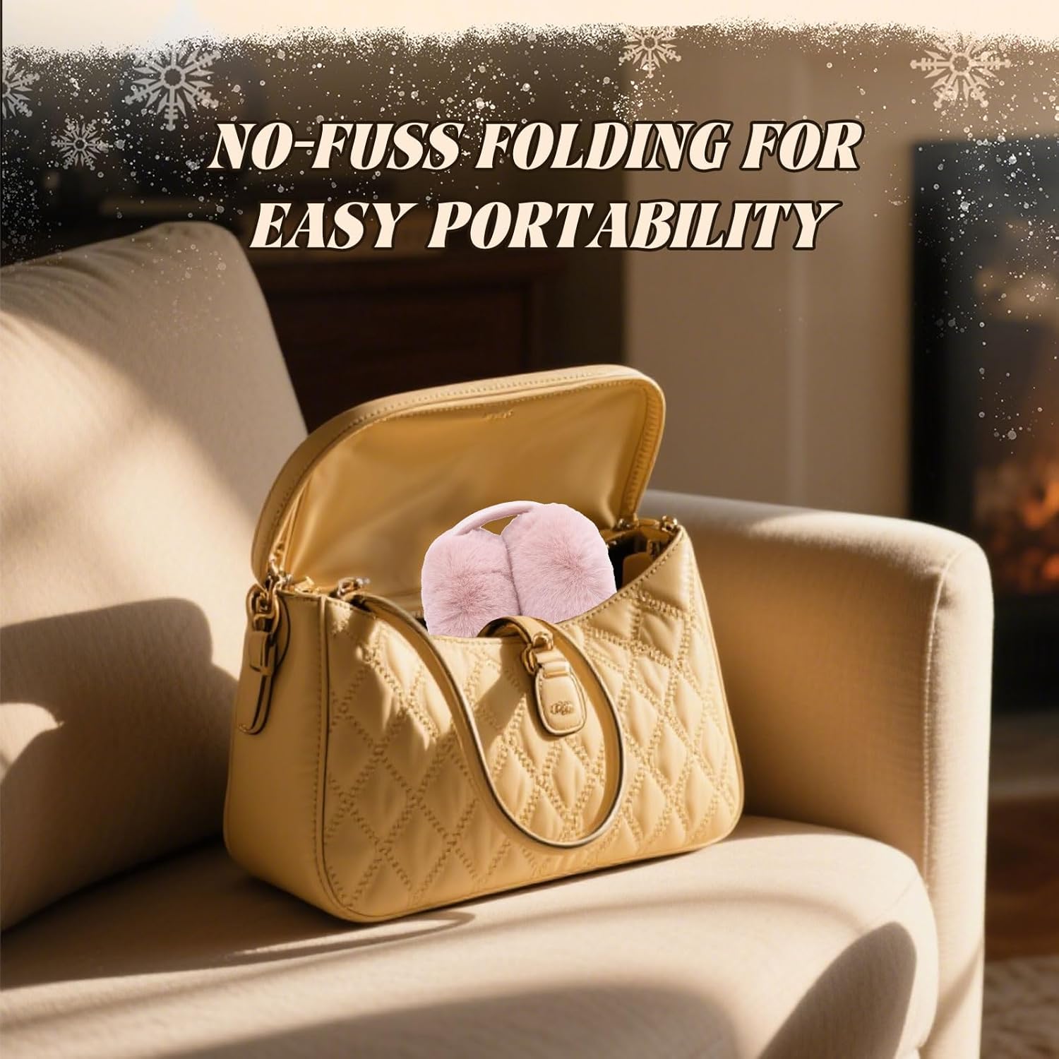 kuchisity 4 PCS Women Winter Ear Muffs Foldable Faux Fur Earmuffs Fluffy Ear Warmers for Winter - Image 5