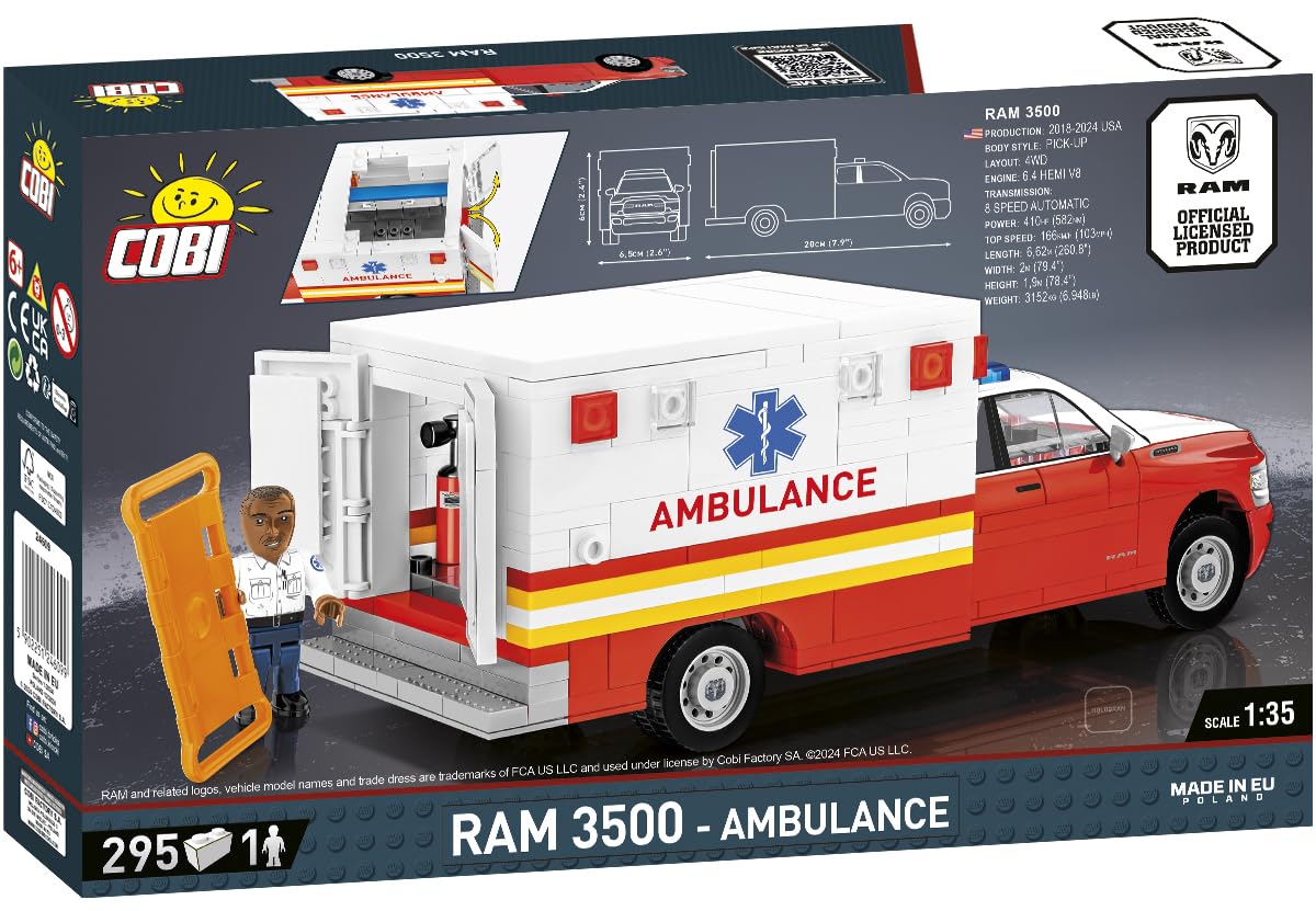 COBI Set Costruzione Ambulanza 1:35, 311 Pezzi, da 6 Anni
