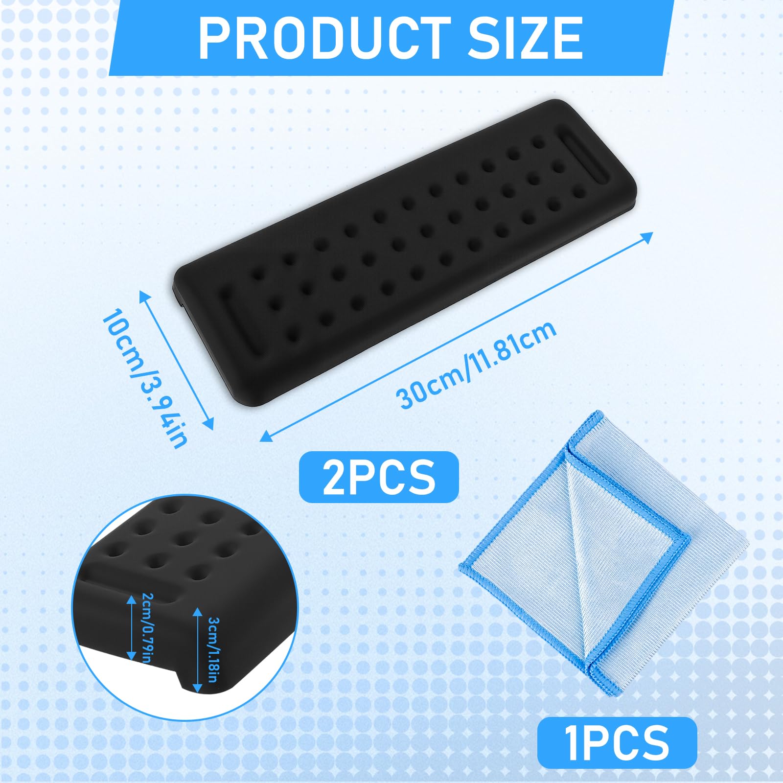 2 Pezzi Poggiapolsi Tastiera a Forma di L, Antiscivolo Appoggiapolsi Ergonomico Poggia Gomito da Scrivania, Poggiapolsi per Tastiera Memory Foam, Wrist Rest Pad per Ufficio e Lavoro