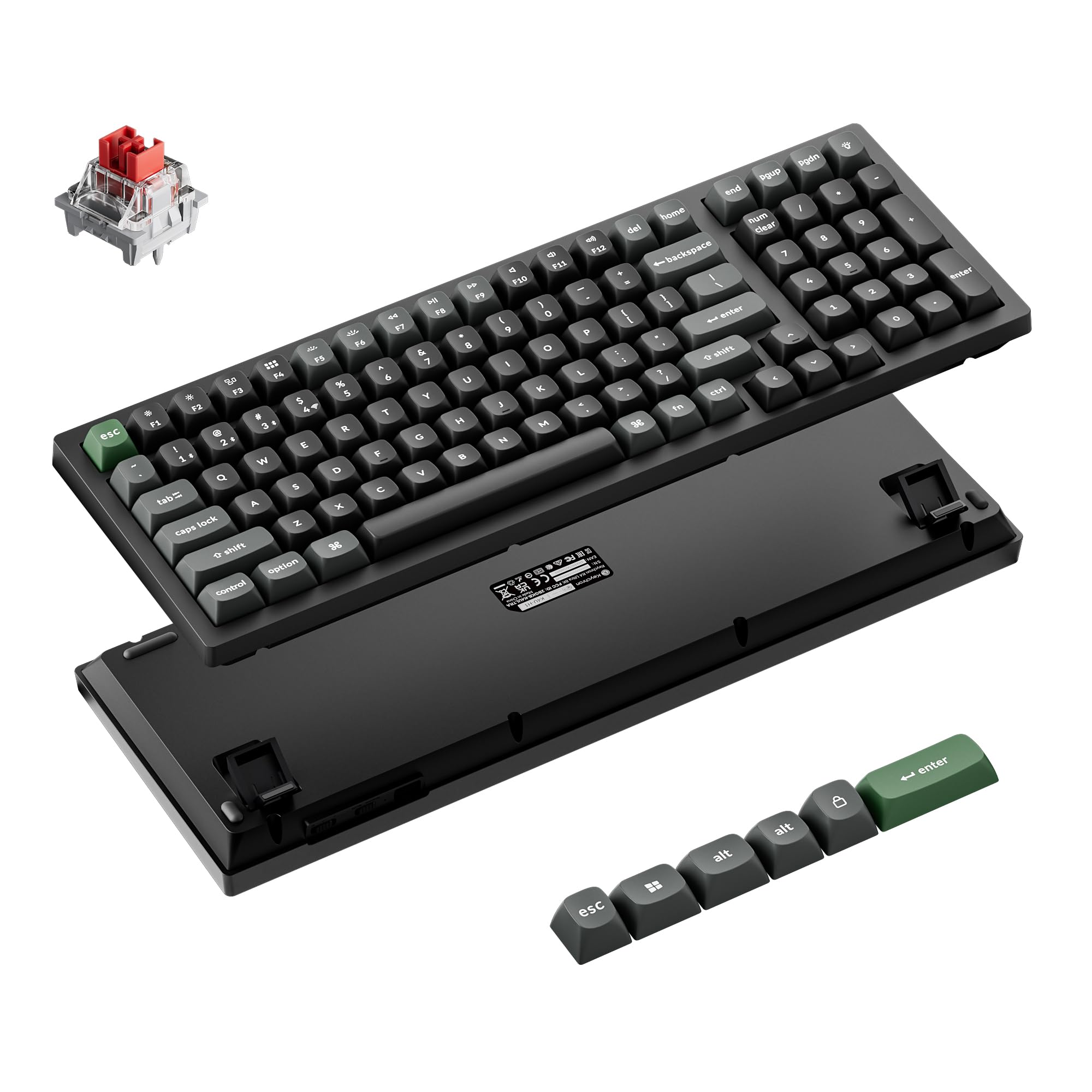 Keychron K4 Ultra 8K Wireless Mechanical Keyboard 96% with Numpad, 2.4 GHz/Bluetooth/Wired, 600h Battery Life ZMK Launcher, RGB Hot-Swappable with Apex Red Switches, PBT Keycaps, Mac Windows Linux-image-5