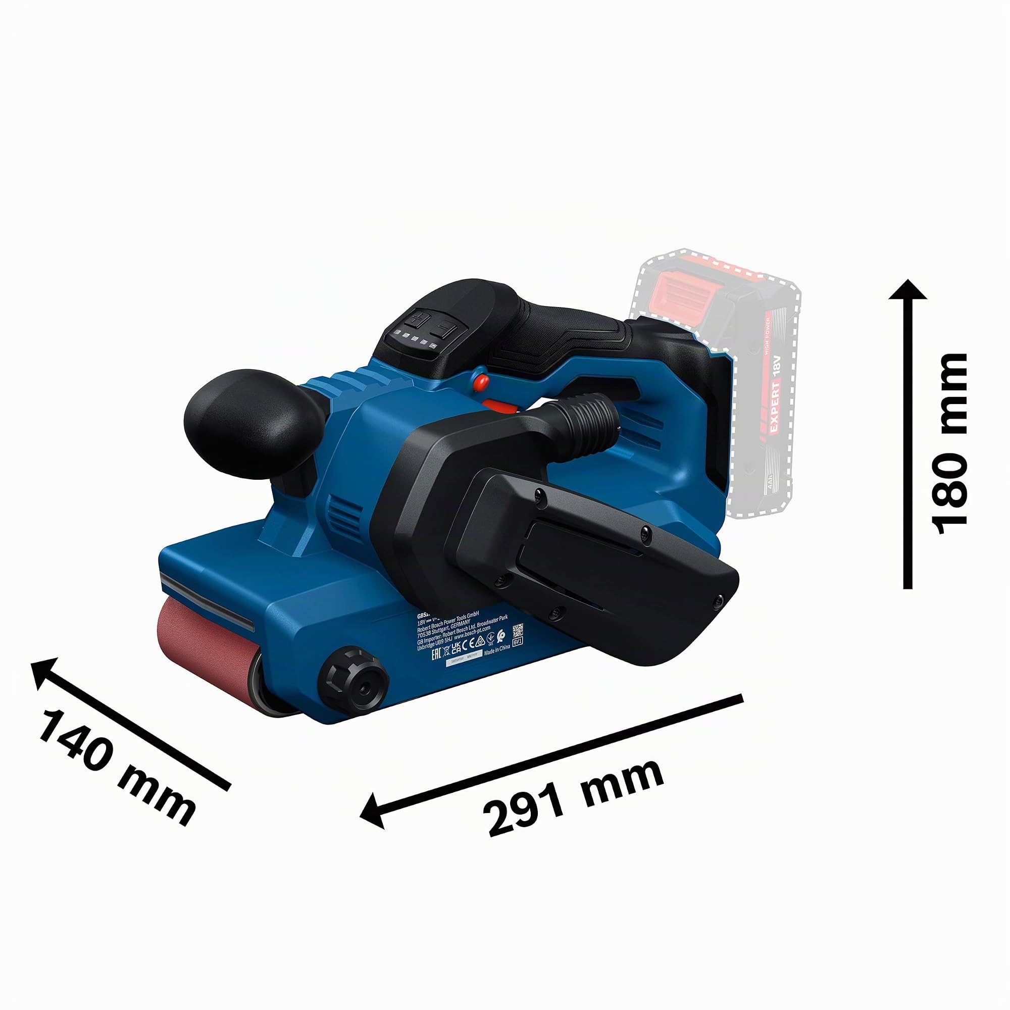 Bosch PRO 18V System Lijadora de banda a batería GBS18V-75 (incl. banda de lija de grano 80, bolsa para polvo)