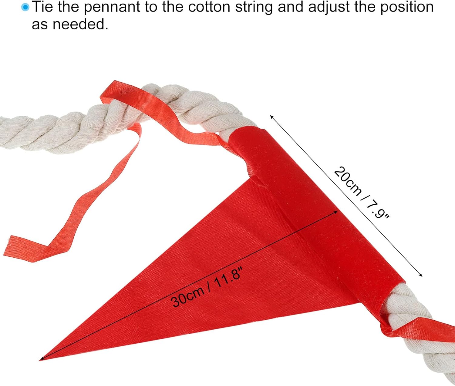 PATIKIL 15 Feet Tug of War Rope for Adults Teen, 3-Strand Natural Twisted Cotton Rope with Flag for Yard Game Team Building Activities, Beige