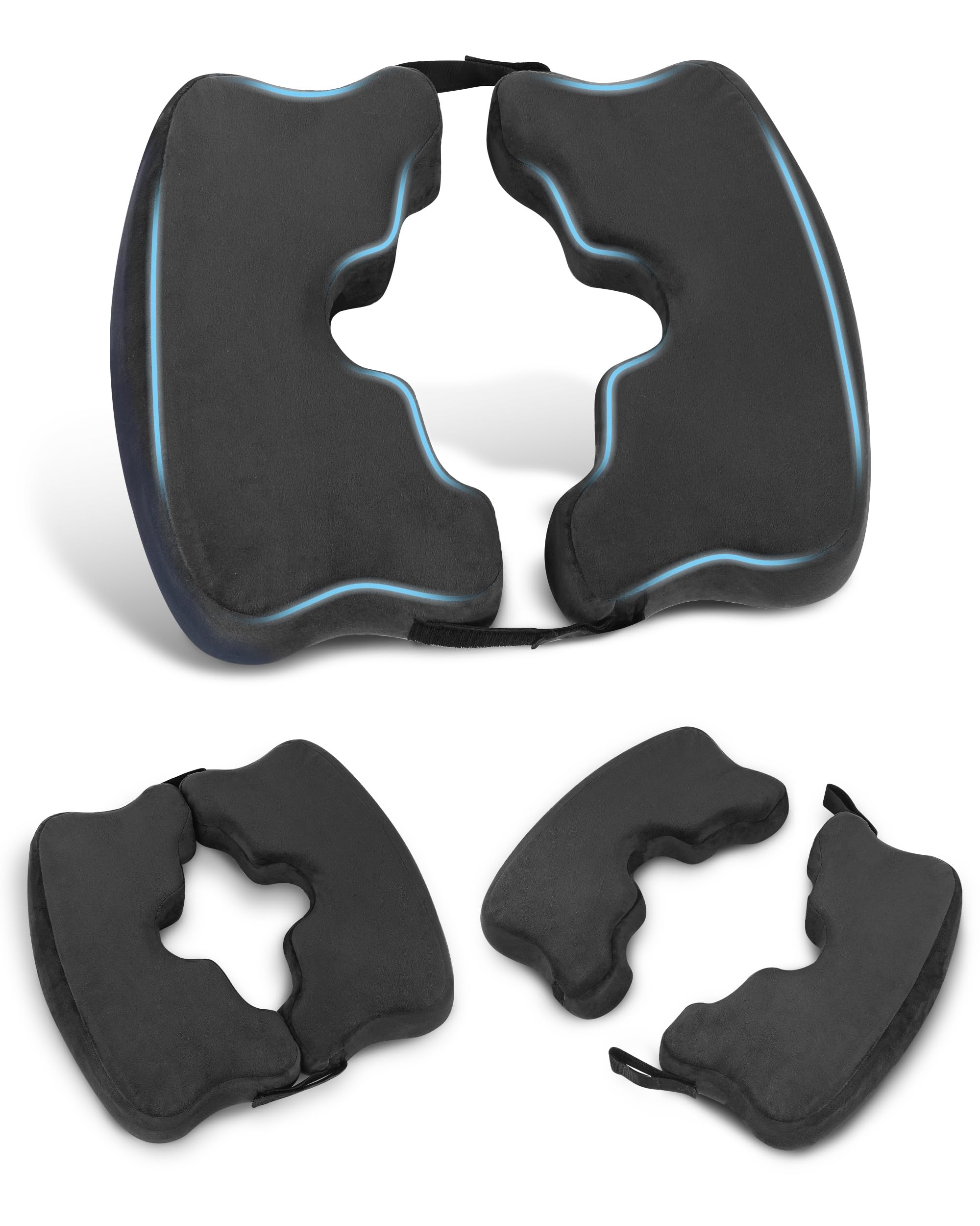 Photo 1 of HOMCA Bed Sore Cushions for Butt, Memory Foam Bedsore Pressure Relief Cushion for Sleeping and Sitting, Hemorrhoid Cushion for Coccyx, Sciatica, Postpartum Recovery, and Surgery Rehabilitation(Black)
