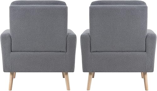 Miniatura 77 de Naomi Home Frida Silla moderna de mediados de siglo, sillas decorativas con marco de madera duradera para sala de estar, silla de lectura con