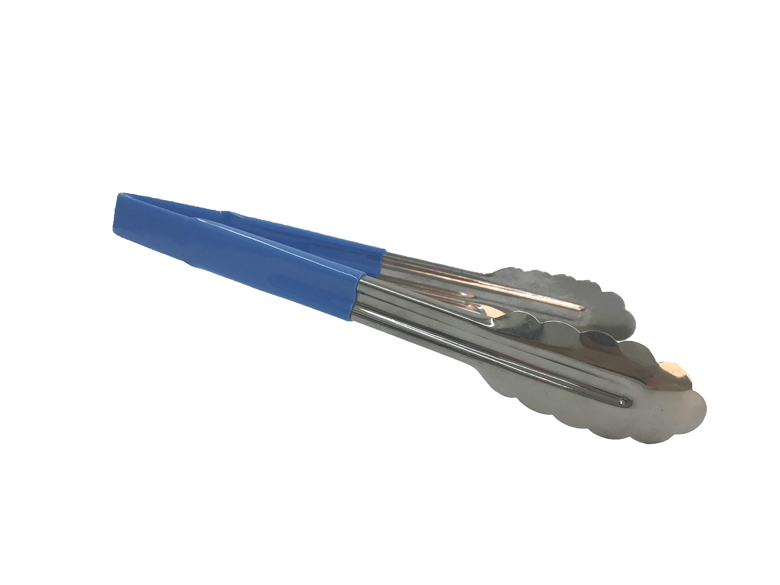 Tablecraft Blue Kitchen Tongs, Stainless_steel, 12 Inches