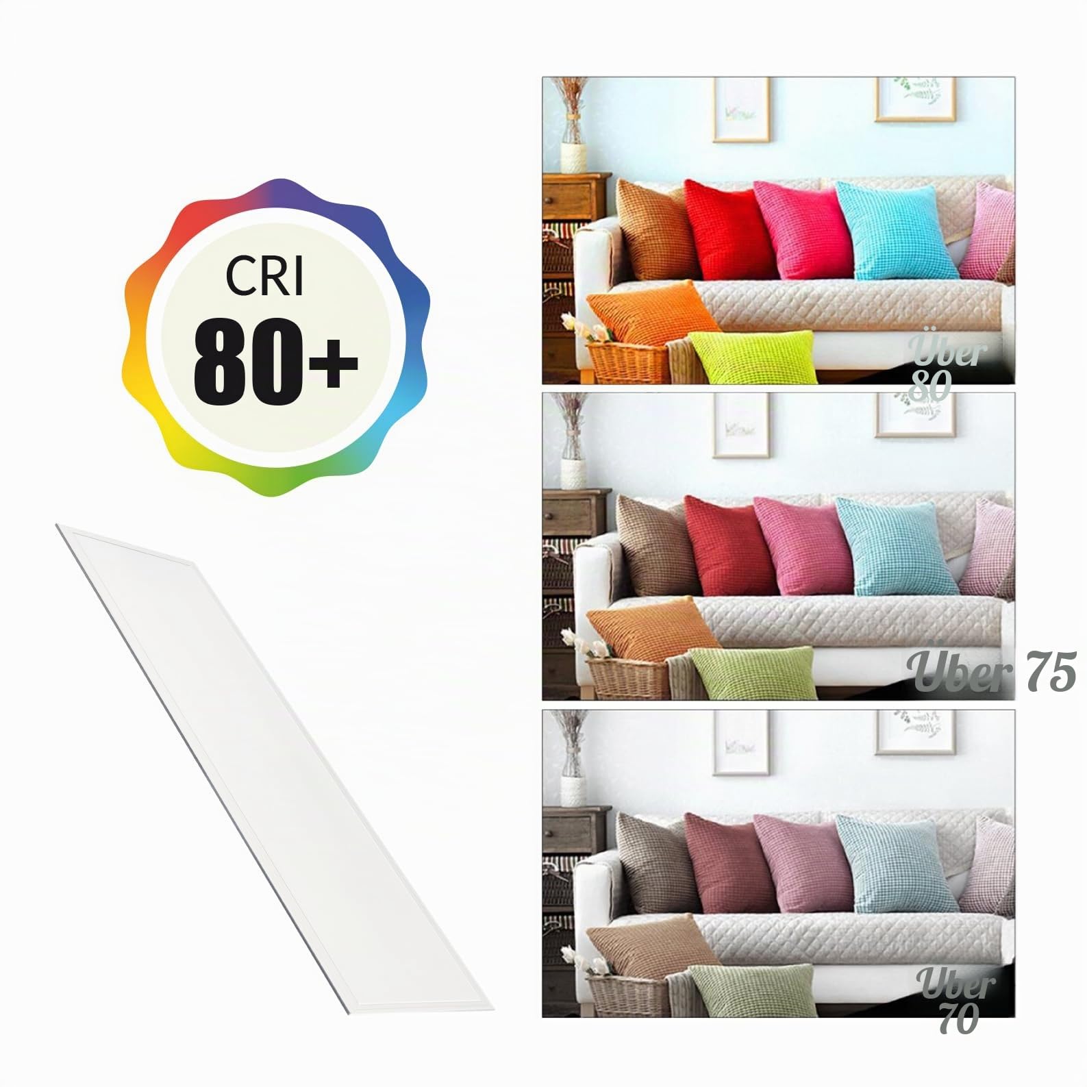 LED ATOMANT Einbau-LED-Panel 120x30cm 48W, CCT (Farbwahlschalter Warmweiß, Neutralweiß oder Kaltweiß), 5000 Lumen, Inklusive Treiber