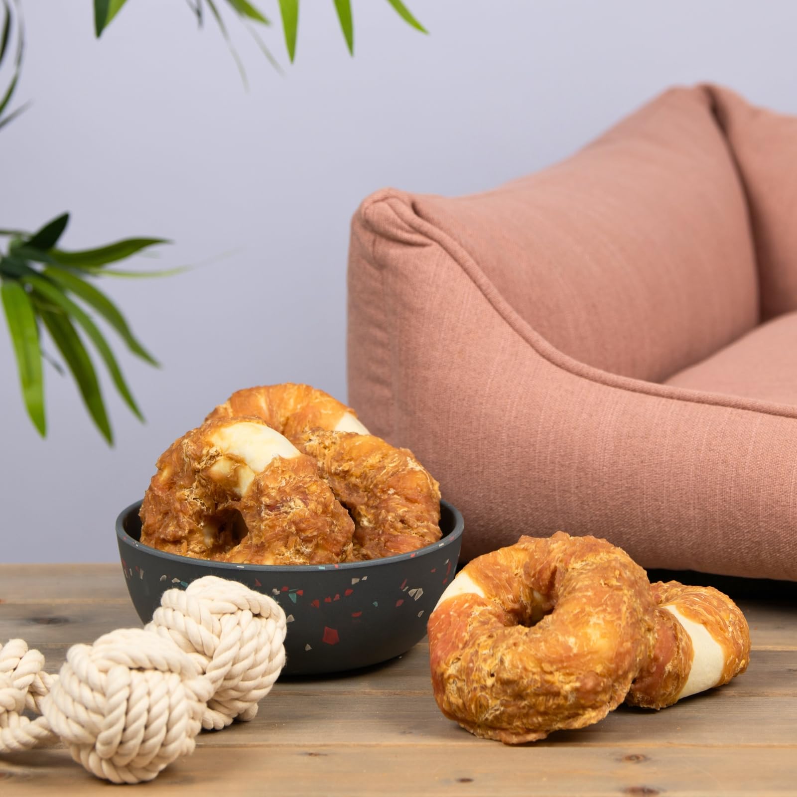Lyra Pet® 5 kg Kauringe mit Hühnerbruststreifen - Kausnack für Hunde | Leckerli für Hunde - Kauartikel aus Rinderhaut mit Huhn - Proteinreiche Belohnung - Gut bekömmliches, fettarmes Hundefutter