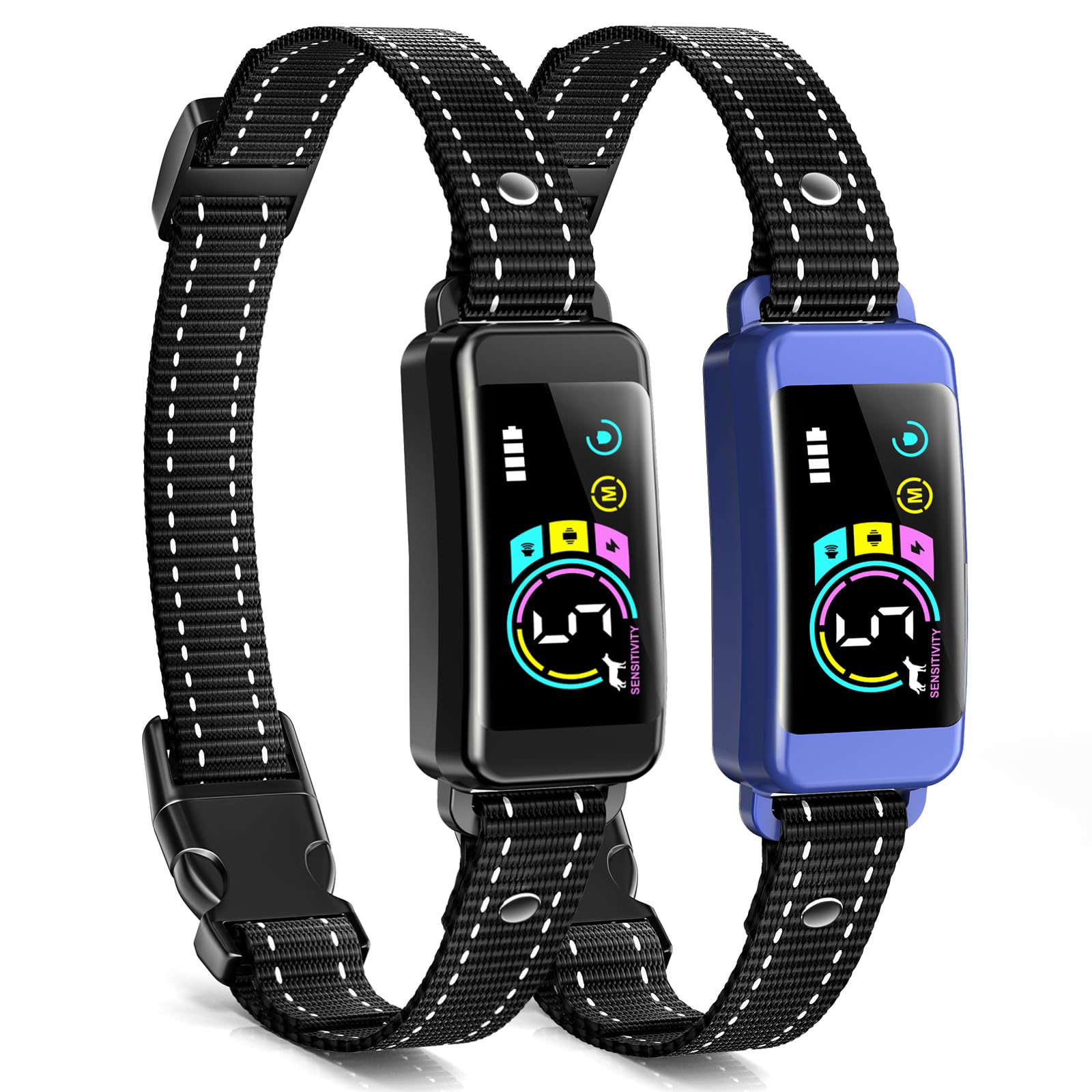 2 Pack Dog Bark Collar, Keoge Training Collar with Beep Vibration (Blue)