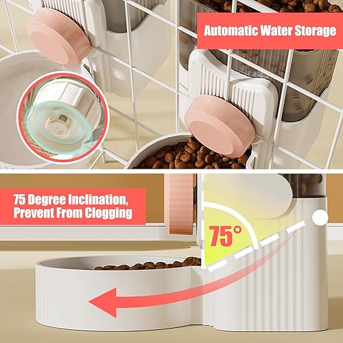 Miniatura 5 de Dispensador automático de agua para alimentos, 35 onzas, alimentador de conejillos de indias, botella de agua, alimentador de alimentos para