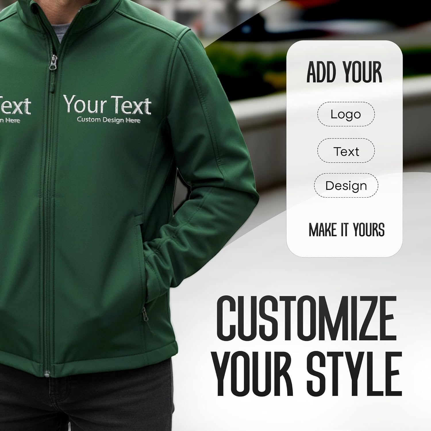 Custom Men's Core Soft Shell Jacket | Wind & Water Resistant, Fleece-Lined, Embroidered Or Printed Logo