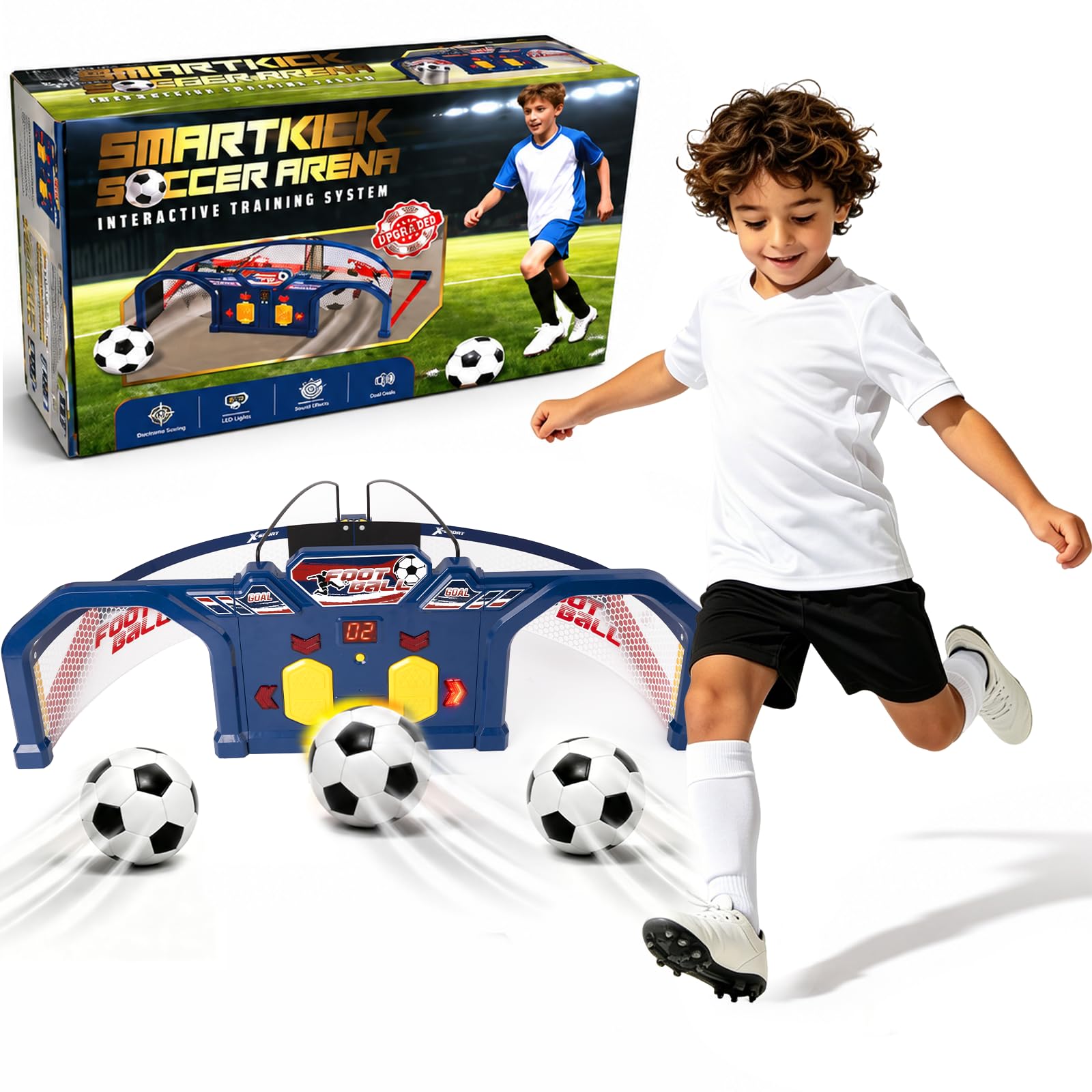 Juegos de Futbol para Niños, Entrenamiento de Fútbol, Sistema de Puntuación por Tiempo, 3 Modos, Apto para Jardín, Interior y Exterior, Fußball WM 2026, Regalos de Futbol Niños de 7+ Años
