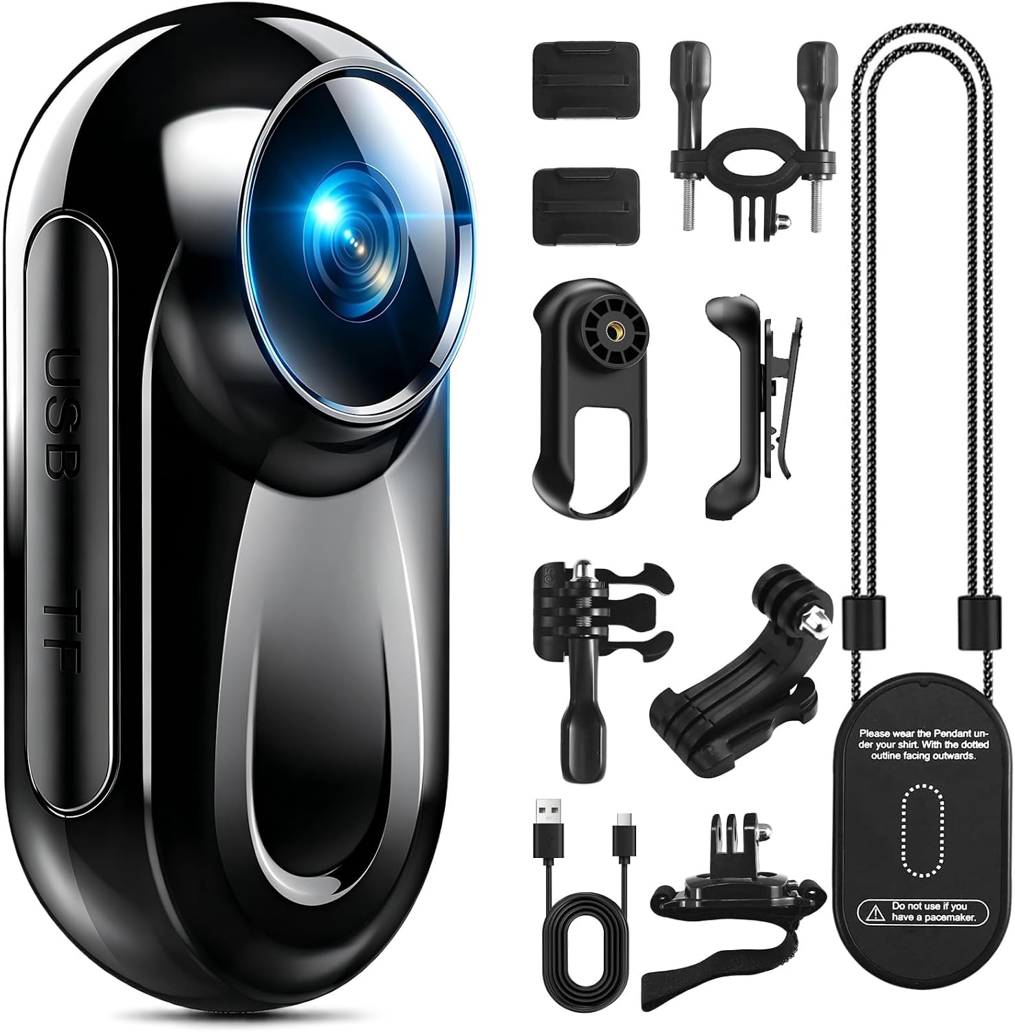 4K Action Camera, 1080P Mini Body Worn Recorder, 3.5H Battery, IPX6 Waterproof WiFi Vlogging Camera with 1.4" HD Screen, 360° Rotatable Clip for Motorcycle Helmet, Travel, Cycling, Pet Walking