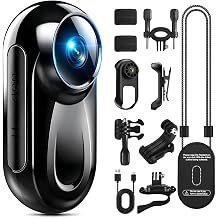 1080P Mini Body Camera with Audio and Display, Thumb Size Body Worn Camera, Wearable POV Video Recorder with 360 Rotating Clip & Magnetic Clip for Vlogging, Travel, Cycling, Pet Walking, No SD Card
