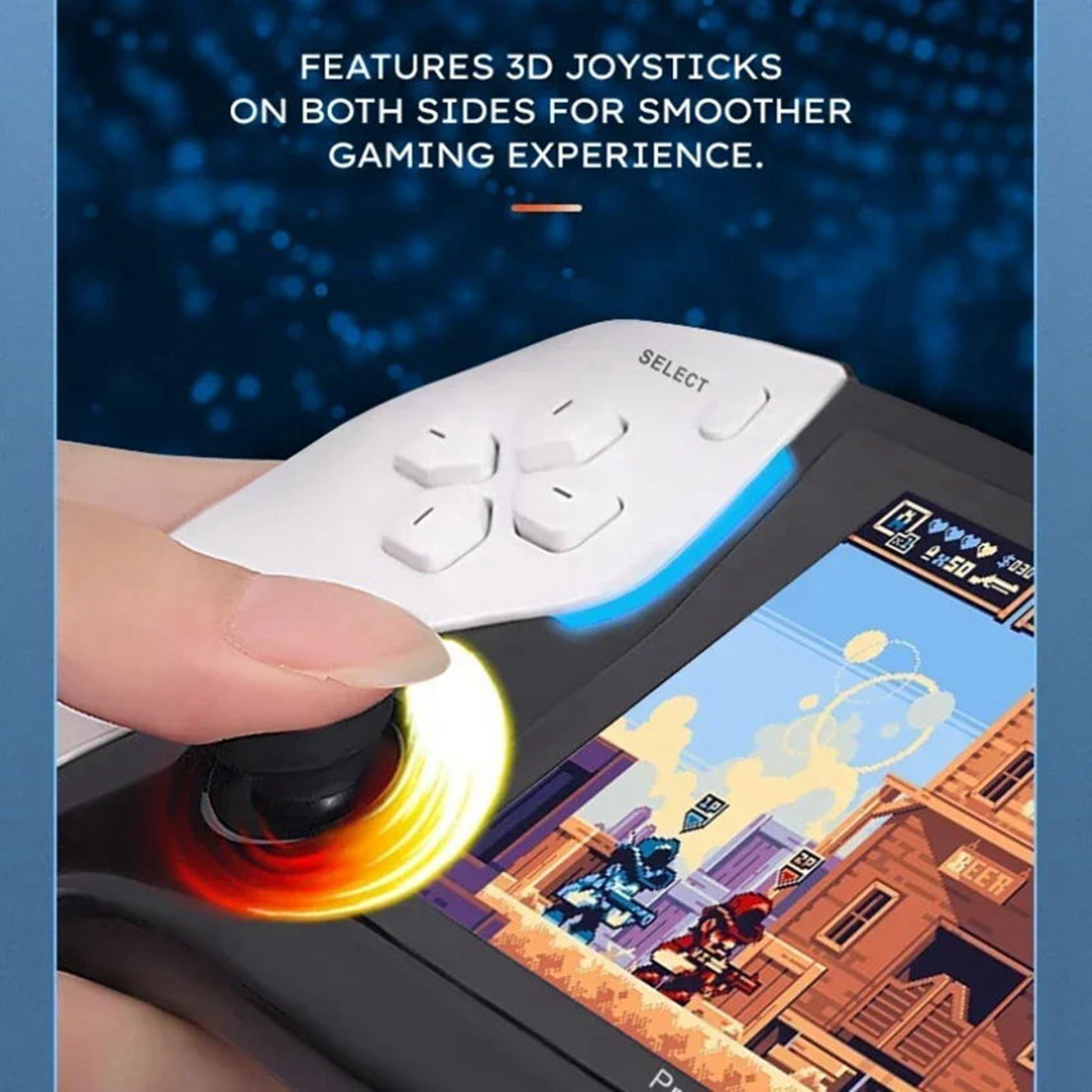 Tuminsi 2X Consola de Videojuegos Portátil de Bolsillo 8G 2000+Games Project X Pantalla IPS de 4,3 Pulgadas Compatible con Juegos PS1 Estéreo con Altavoz Dual