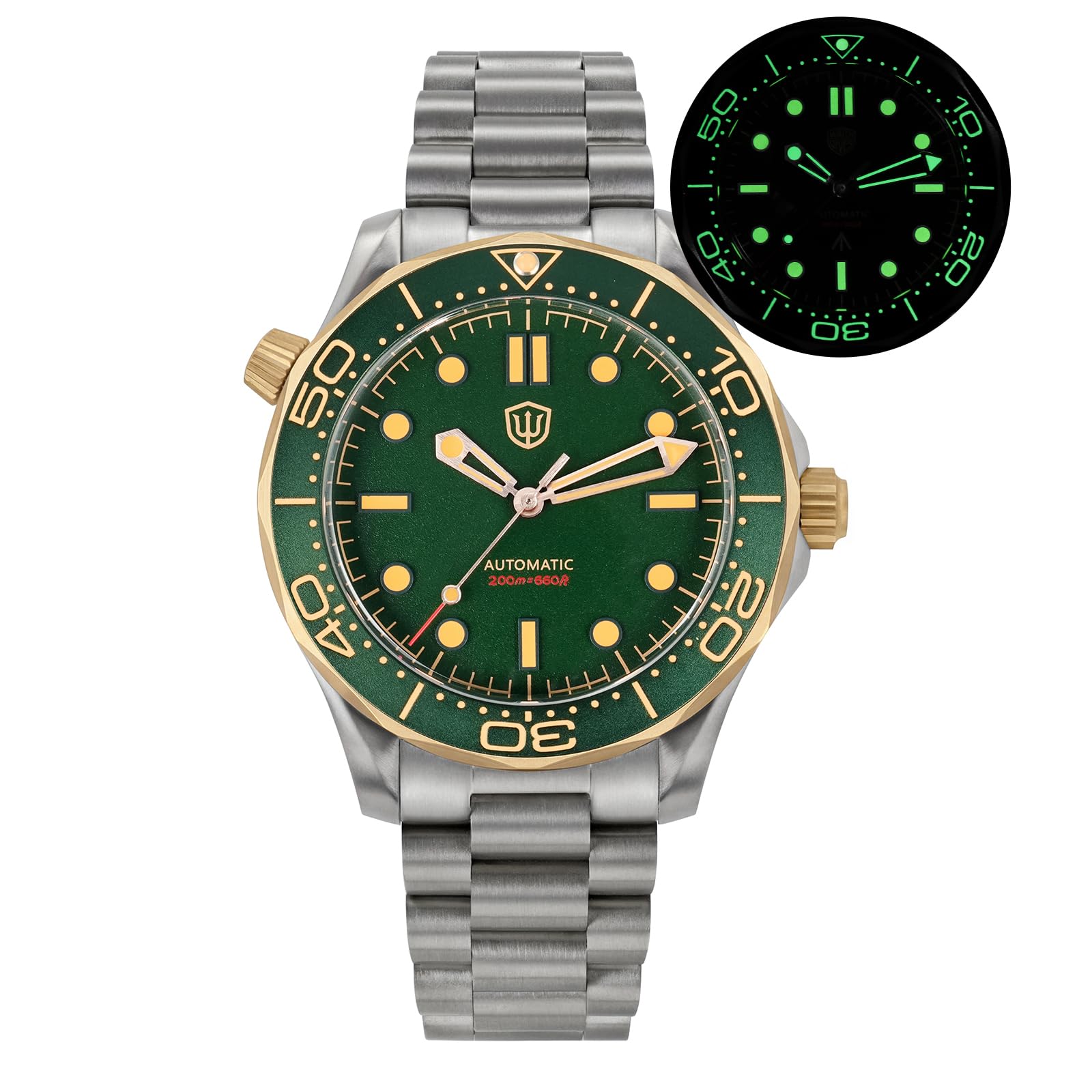 TACTICAL FROG Watchdives WD007 SL3001 - Reloj de buceo (42 mm, 200 m) | Caja de titanio de grado 2, cristal de zafiro abovedado, bisel de 120 clics y válvula de escape de helio