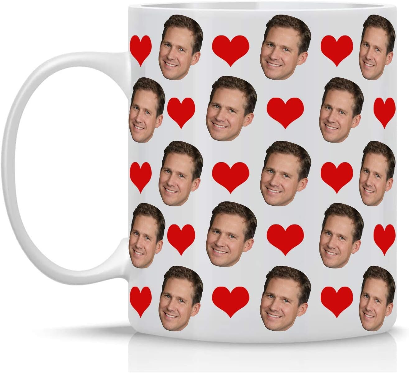 InterestPrint Personalized Coffee Mug, Custom Mug with Your Image Photo, Customized Face with Soft Love Heart, Tea Cup Gift for Mens Womens Girls Boys Mom Girlfriend Grandma- 11 or 15 oz