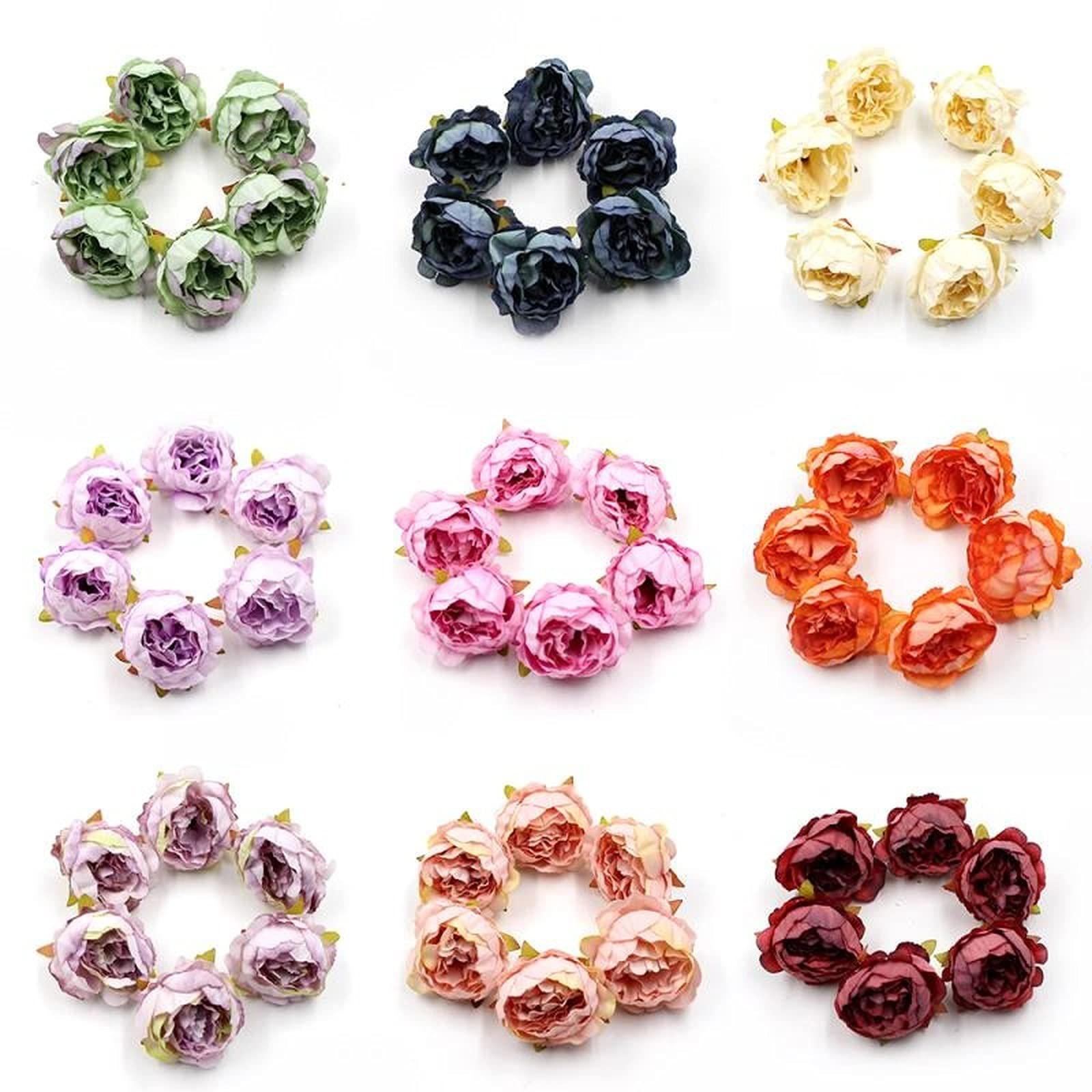 SBJKLYRN Simulated flowers, 54 pcs Rose Head Silk Fake Flower Wedding ation DIY Scrapbook Craft...
