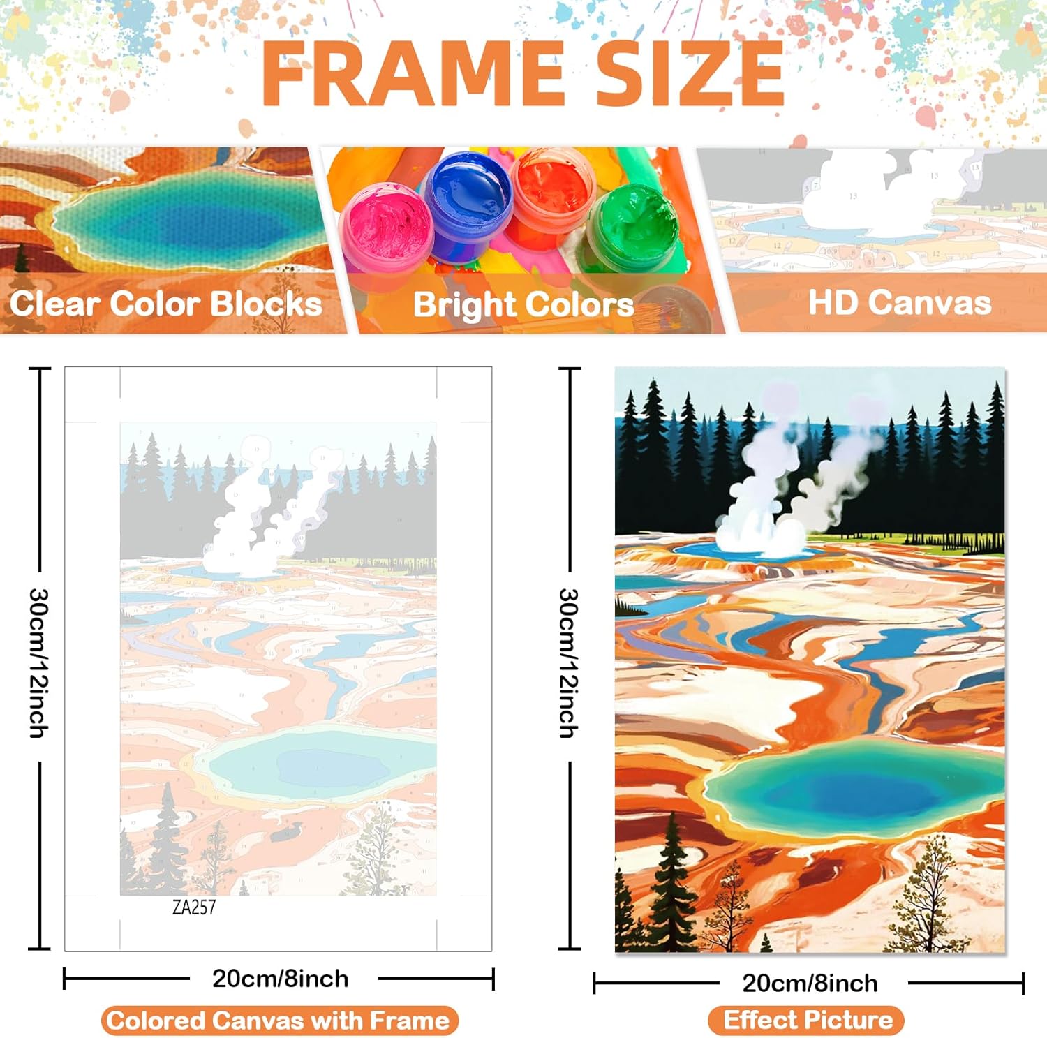 EggSun 6 Pack Framed Paint by Numbers Kit for Adults,Beginners with Wooden Easel,DIY Acrylic Oil Painting Paint by Numbers Kits on Canvas for Home Decor(National Park Landscape,8x12Inch)