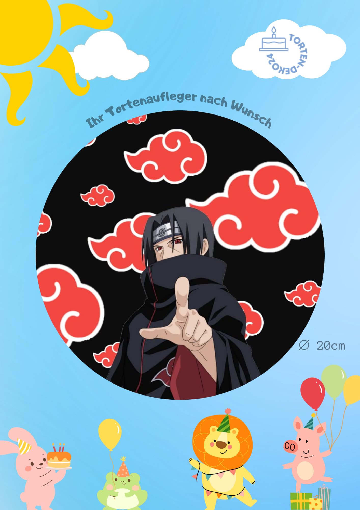 Naruto Itachi 159 Premium Edible Paper Cake Topper Birthday