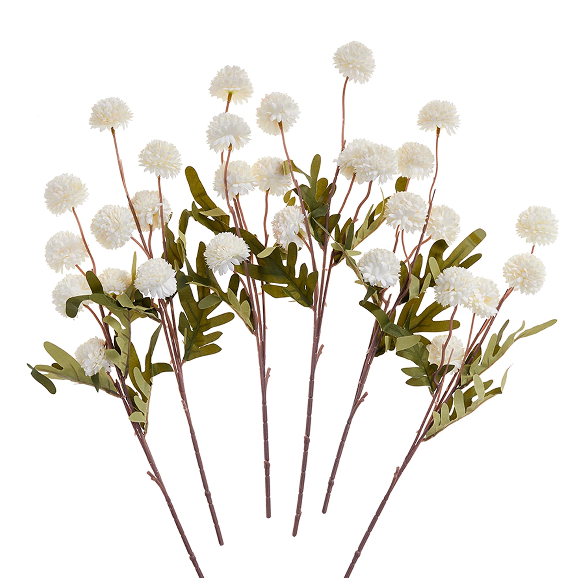 SITUMEIZI 6Pcs White Flowers Faux Mum