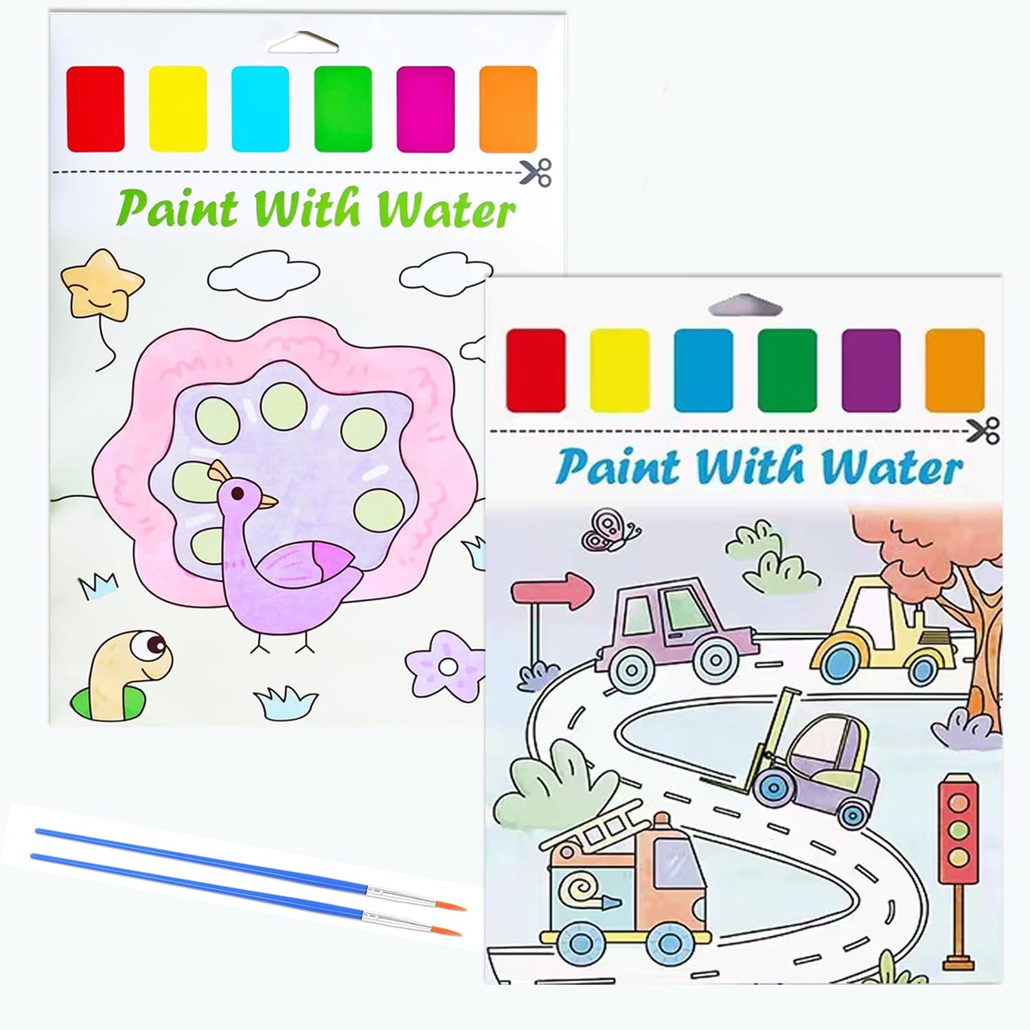 Goorder Libro Colorear para Niños, Papel de Dibujo para Niños Pequeños, Juego de Pintura de Acuarela para Niños, Juegos Educativos de Pintura, Regalos de Dibujo para 3 + Años Niños y Niñas