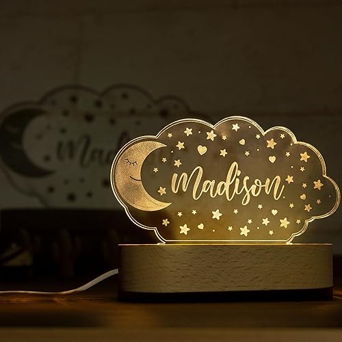 Miniatura 2 de Luz nocturna personalizada para habitación de niños, decoración de habitación de bebé, con nombre personalizado, lámpara de noche, regalos de