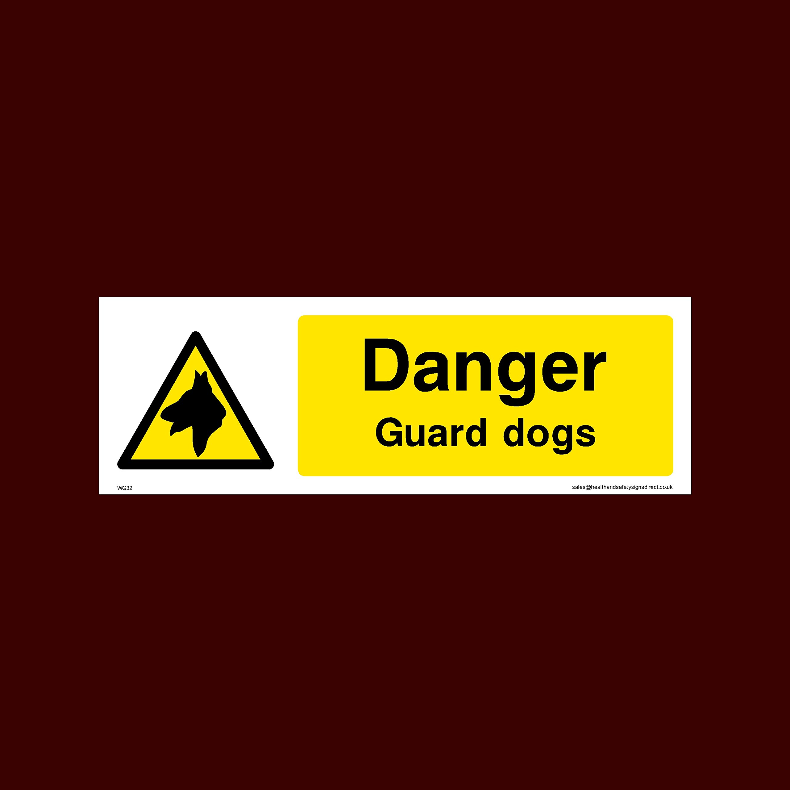 Ussp&S Men's Danger Guard Dogs Sticker/Self Adhesive Sign (Wg32) - Working, Very Hot Water, Mind Head, Mind Step, Water, Hot, Vehicles, Fragile Roof