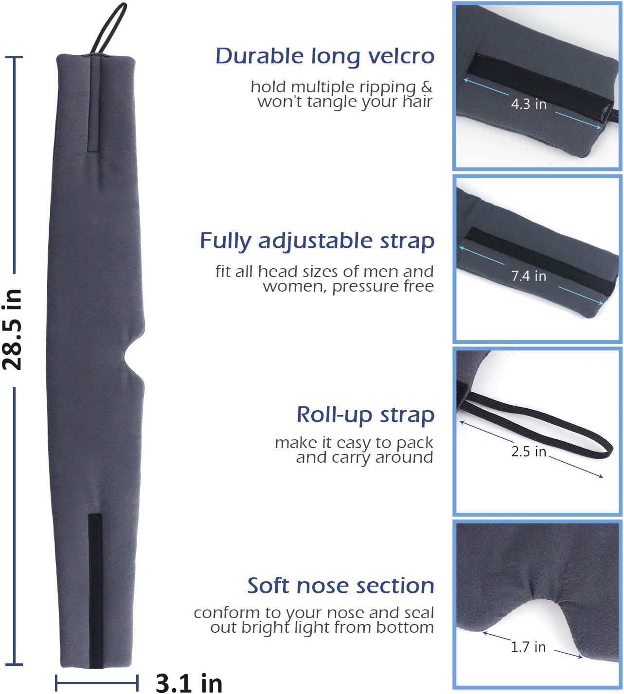 Mavogel 2019 New Sleep Eye Mask - Skin Friendly Modal Material & Light Blocking Sleeping Mask for Home/Flight/Shift Work, 100% Handmade, Fully Adjustable Strap, Full Eye Covers for Women/Men Sleeping : Health & Household