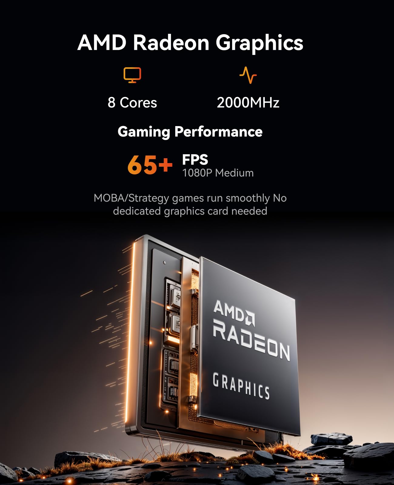 ACEMAGICIAN K1 Mini PC, AMD Ryzen 7 7730U,16 Go LPDDR4 512 Go M.2 SSD | Mini Ordinateur de Bureau avec Trois écrans 4K UHD | Dual LAN | WiFi 6 | BT5.2,Mini PC Gamer pour Travail et Création