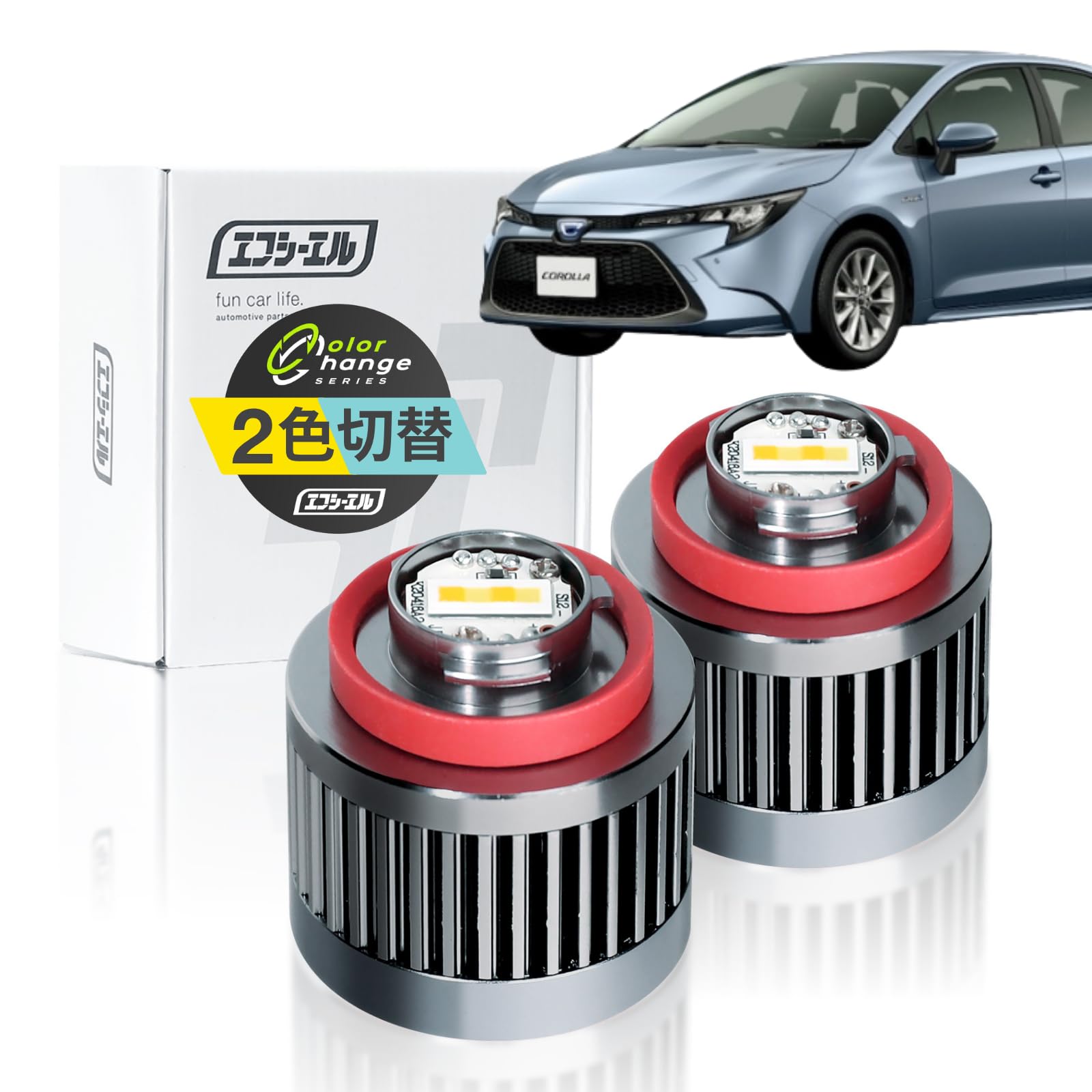 日本メーカー 9000ルーメン LED プロジェクター フォグランプ 45W×2 3