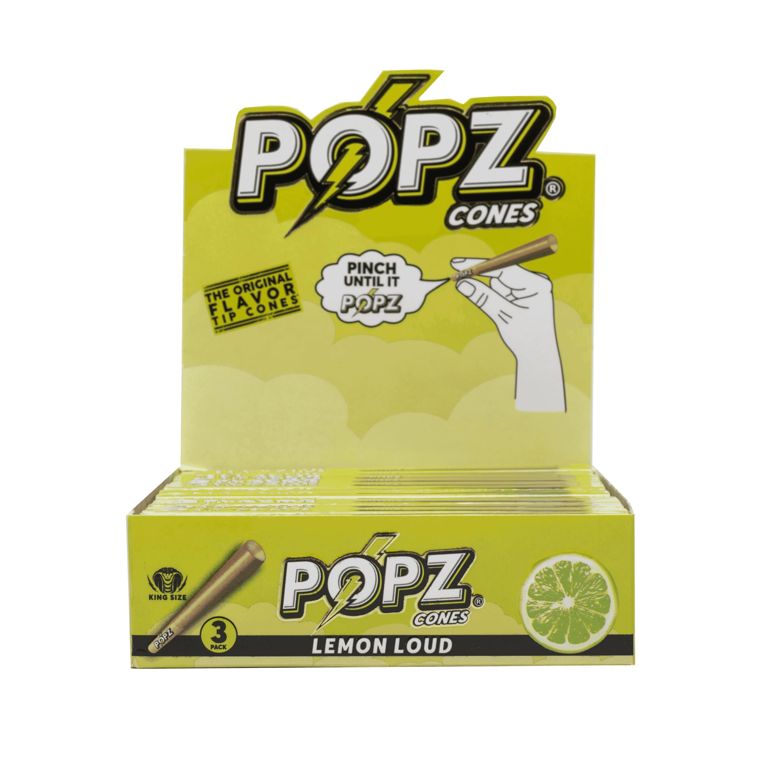Rolling Paper All-Natural 3 King Size Cones - Premium Organic Rolling Papers for a Smooth Smoke Experience – Lemon Loud Flavor - (Pack of 12) (36 Rolls Total)