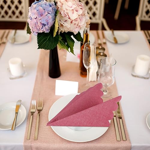 Miniatura 5 de 100 servilletas de cóctel festoneadas de papel grueso, servilletas desechables para fiestas, servilletas de bebidas para bodas, cenas, suministros