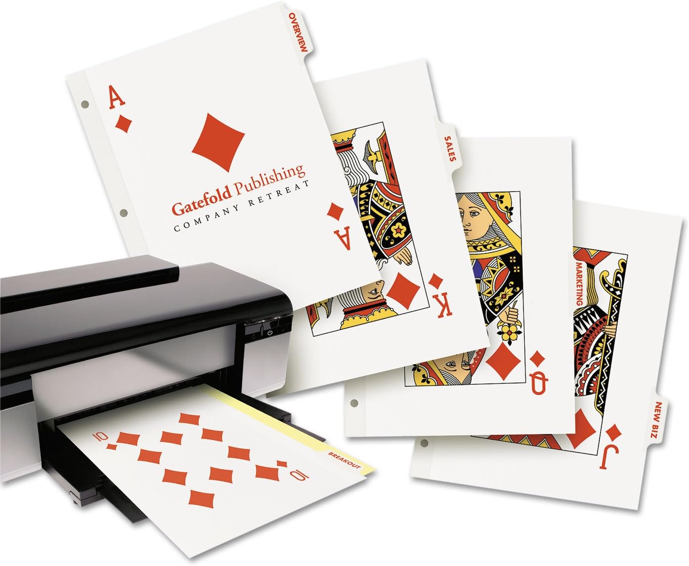 Customizable Print-On Dividers, 3-Hole Punched, 8-Tab, 11 x 8.5, White, 25 Sets
