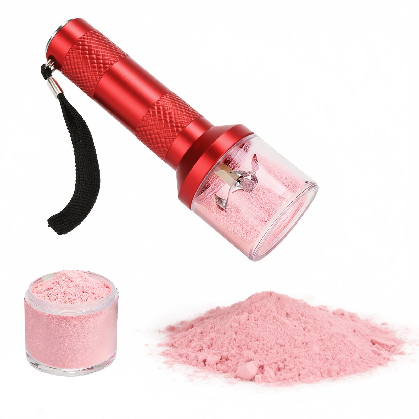 Smerigliatrice Elettrica Per Metallo, Frullatore Per Polvere Per Unghie, Mini Frantoio in Alluminio, Smerigliatrice Elettrica Smerigliatrice Polvere, Kit Smerigliatrice Fine Chopper(Rosso)