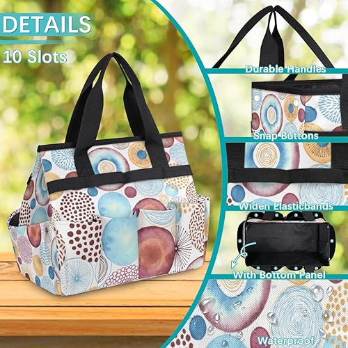 Miniatura 5 de Abstract Donuts Garden Tool Tote Bag for Women Men Gardening Tool Storage Bags with 10 Pockets Standable Garden Home Tool Kits Organizer for Indoor