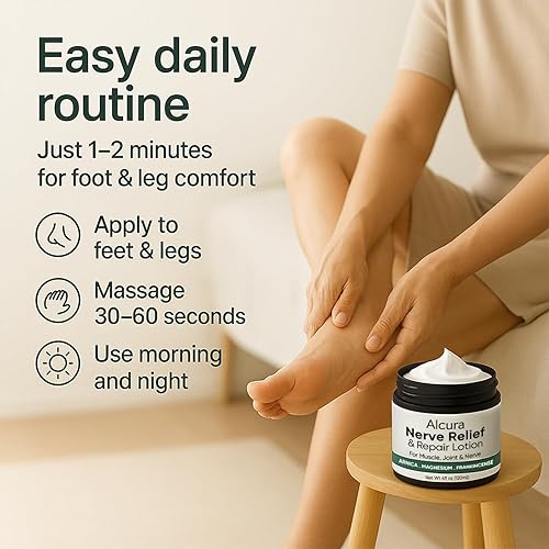 Miniatura 7 de Alcura Nerve Cream, Alcura Neuropatía Loción con Árnica, Magnesio para Cuerpo, Articulación, Rodilla, Lumbar, Cuello, Mano y Pies  4 fl oz (1)