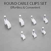 Vista 4 de 700 clips de cable con clavos de acero, clips de gestión de cables de cable, cable Ethernet blanco/cable coaxial/soporte de cable de cable, clips