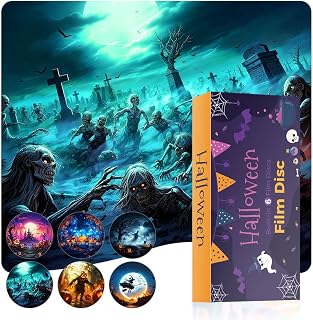 Halloween Galaxy Projector Pro Disc,Upgrade Halloween Version Projector Disc,4K Replaceable 6 HD Galaxy Discs,for Bedroom Yard Patio Window Garden Wall Party Decor, Indoor & Outdoor