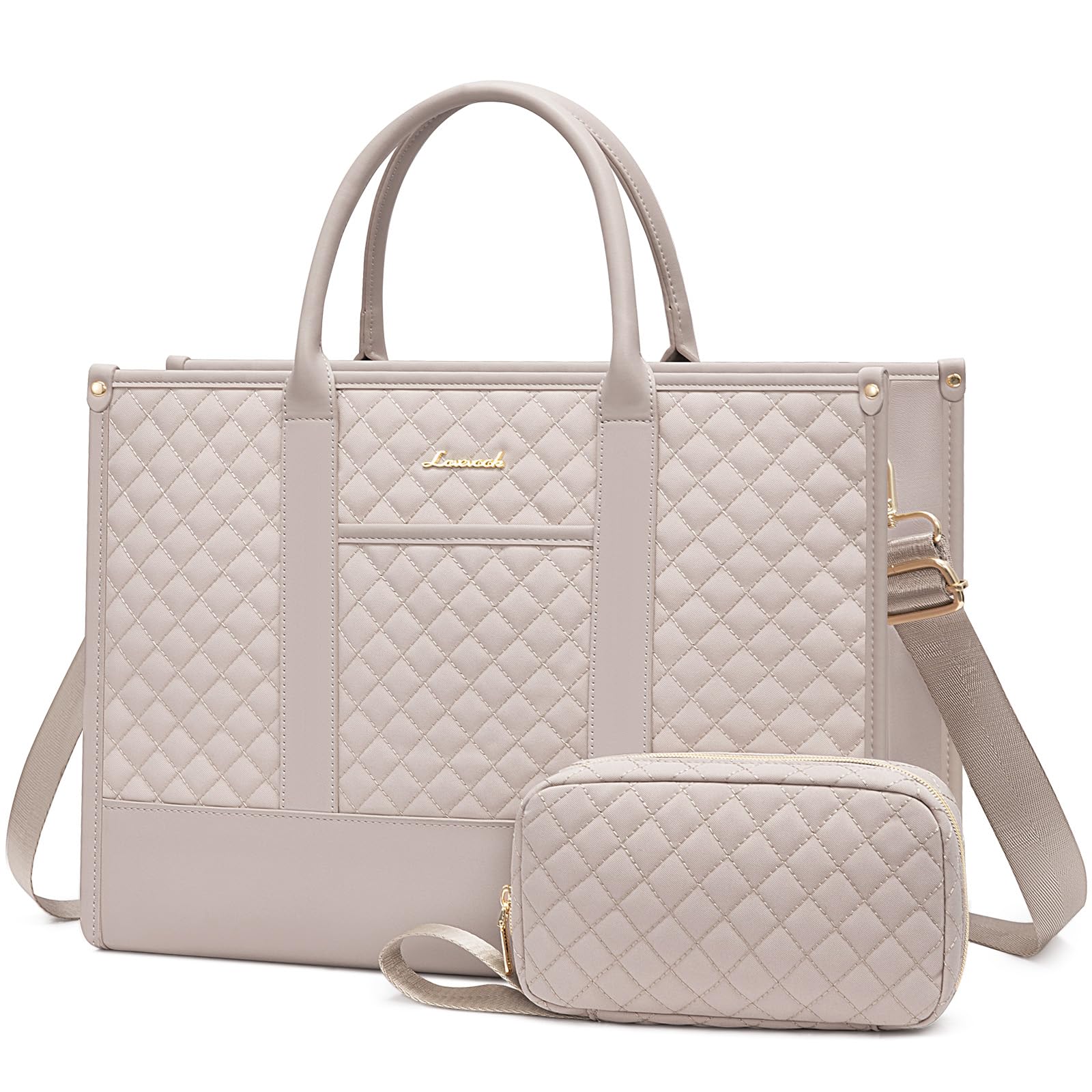 LOVEVOOK Laptop Bags for Women, 17 inch Waterproof Work Tote Bag with Clutch, Professional Teacher Computer Purse Lightweight Shoulder Bag Travel,