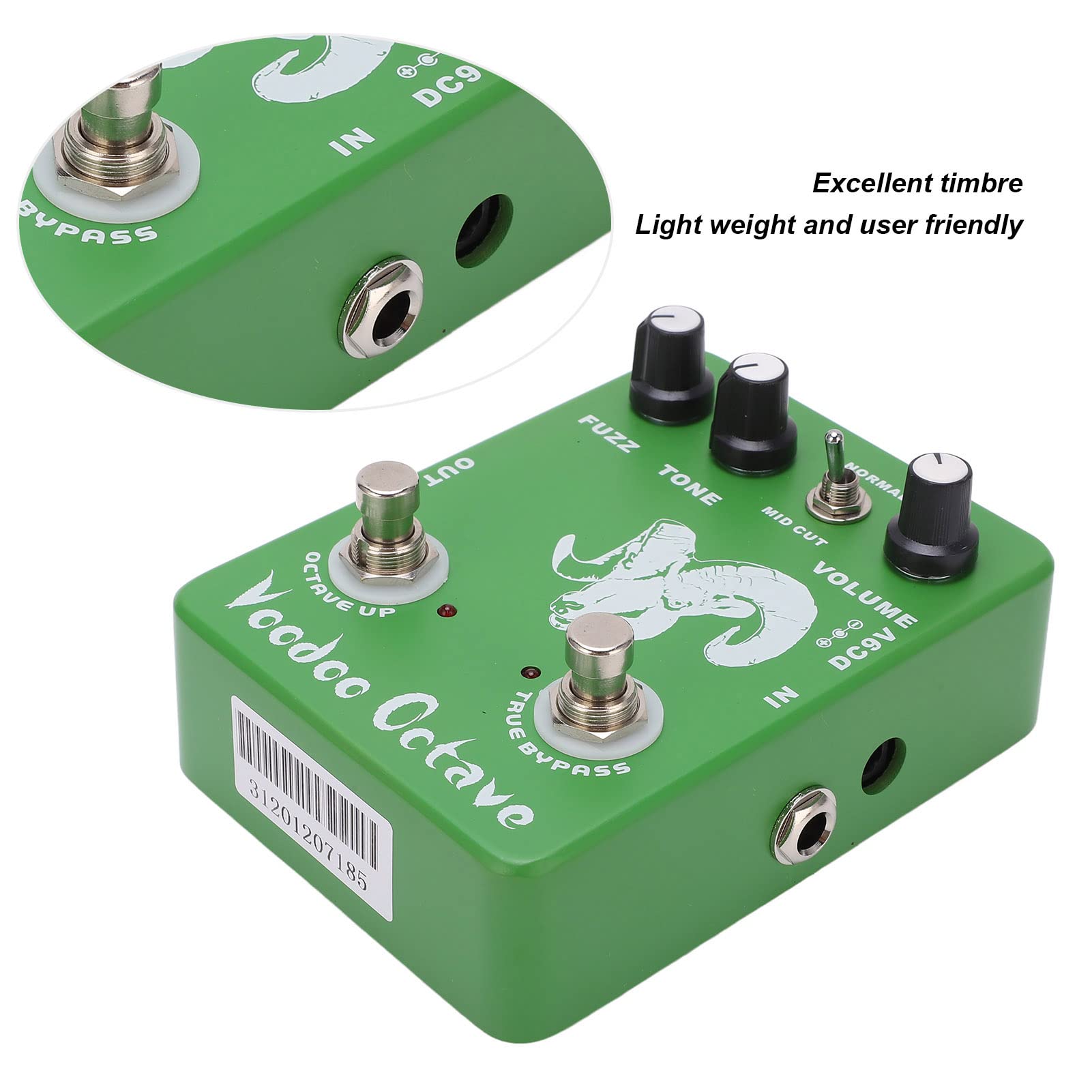 Effetti a pedale, pedale effetto chitarra singolo verde Voodoo Octave Low Loss Fuzz per suonare (01 02 015g0y1g5z72p526)
