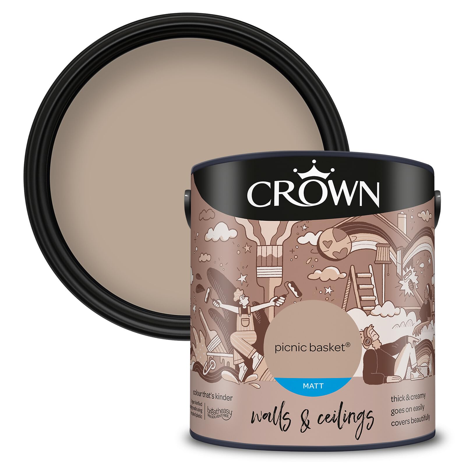 Cos Picnic Basket Crown Walls & Ceilings Matt Emulsion Paint, Size 2.5L,