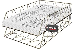 Performore 2-Pack 11x17 Gold Wire Desk Trays: Optimize Workspace Organization