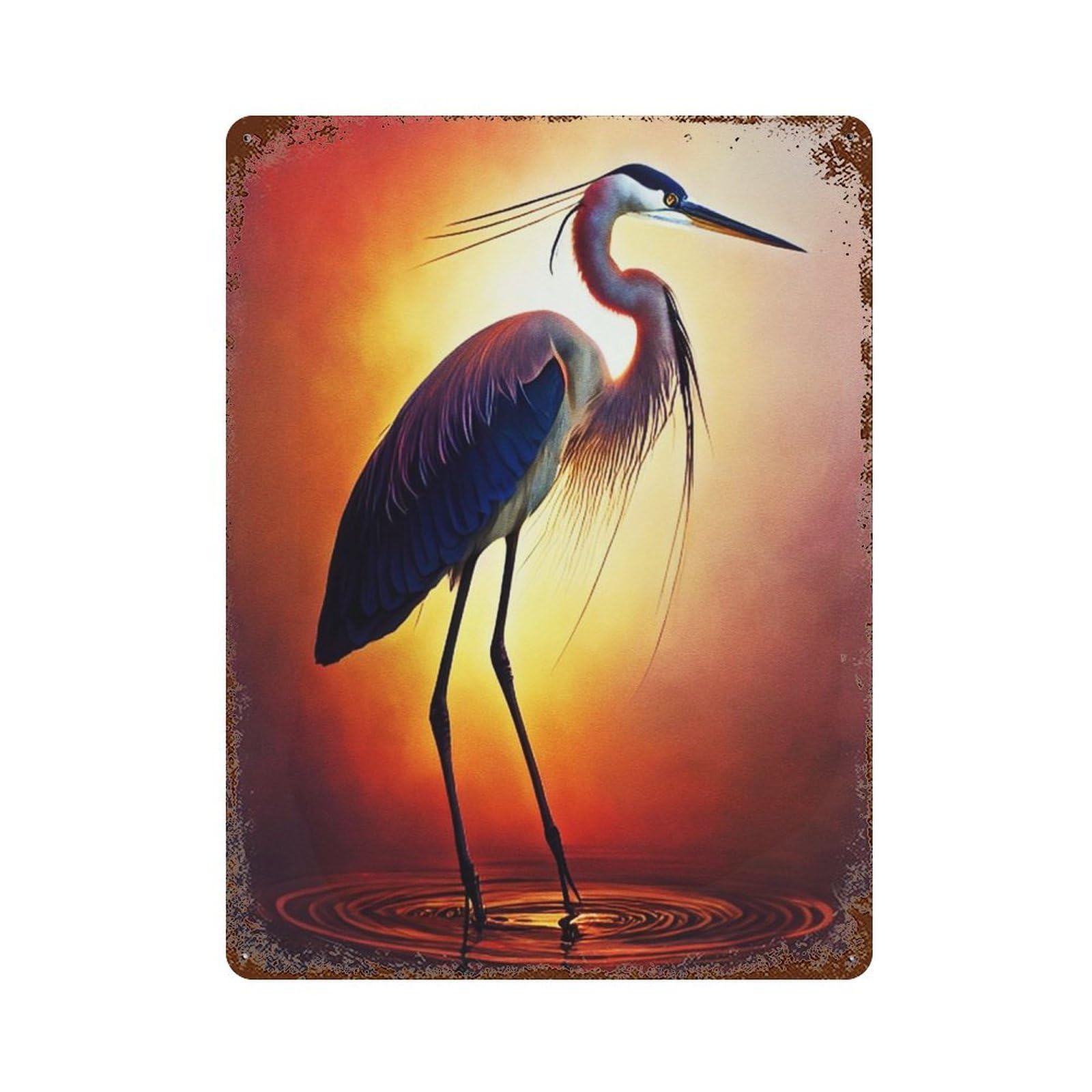 Paint Stork 15.7"x11.8" Retro Metal Sign, Vintage Wall Decor for Garage, Bar And Workshop Decor