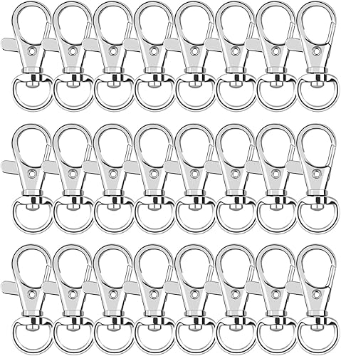 60 ganchos de clip para llavero, cierres giratorios, gancho a presión, cierre de pinza de langosta para llavero, manualidades, joyería y manualidades