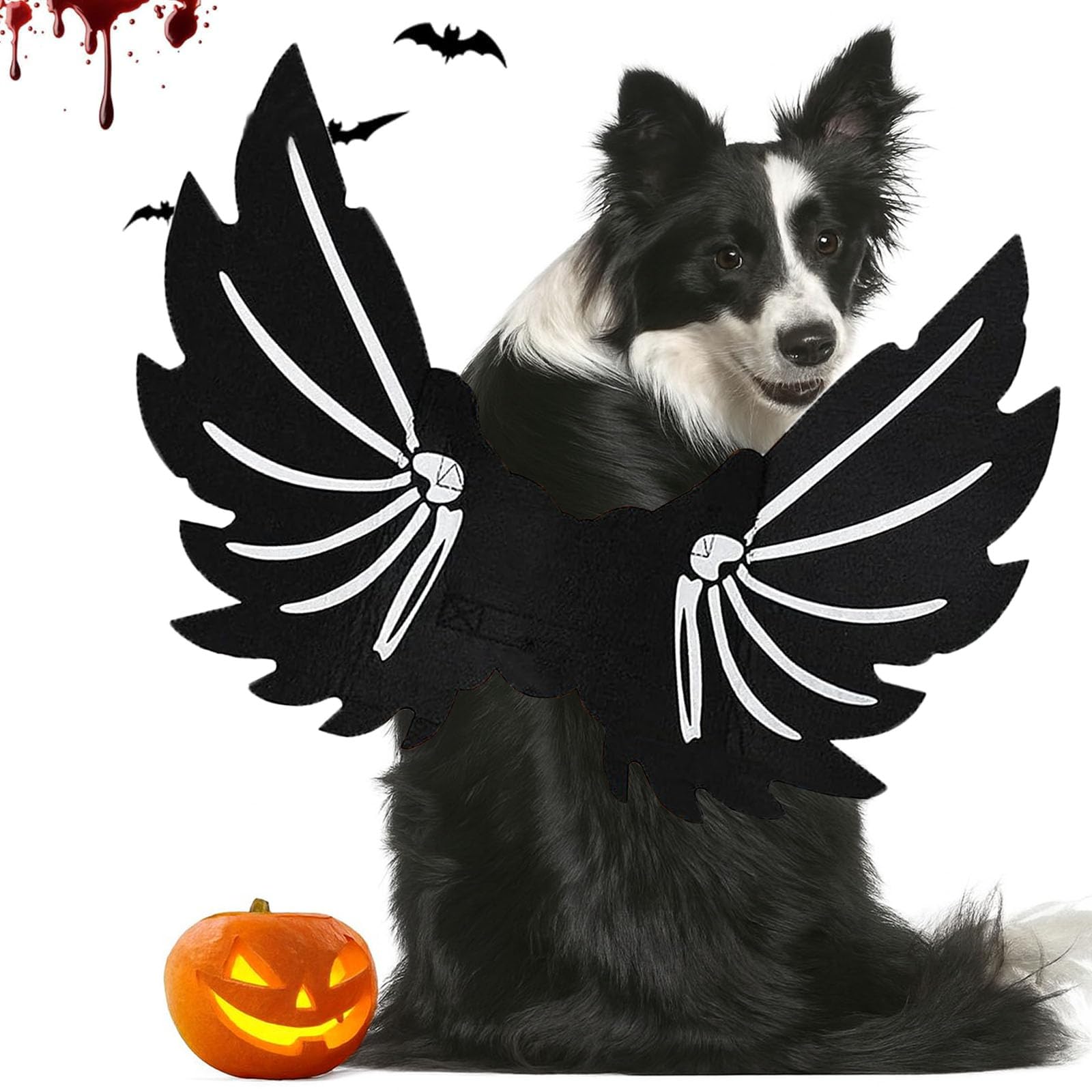 LIBRNTY Ali di Grande Cane,Ali di Pipistrello per Animali Domestici,Halloween Pet Costume,Decorazione Cosplay per Cani di Grossa Taglia,Feste di Halloween e Altro Ancora(Nuovo aggiornamento nel 2023)