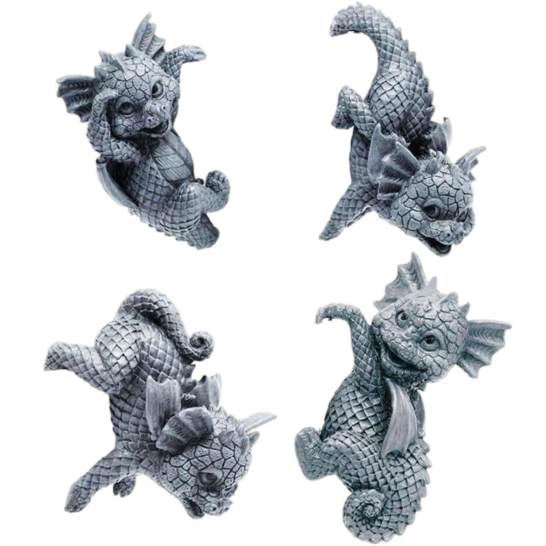 Figuras de animales de resina tipo dragón, un adorno colgante único para sorprender en el jardín.