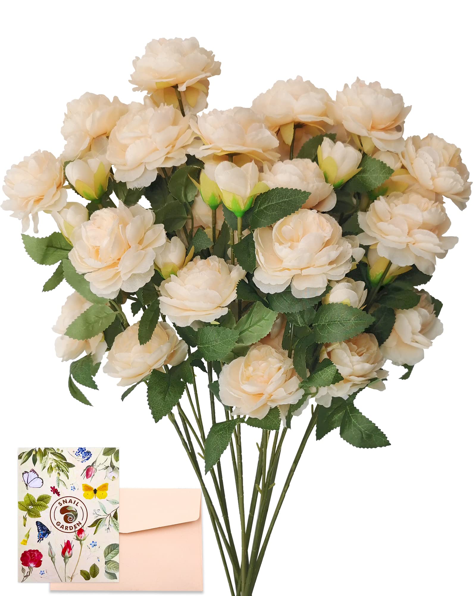 Roses artificielles en soie pour mariage et centre de table chic SNAILGARDEN champagne